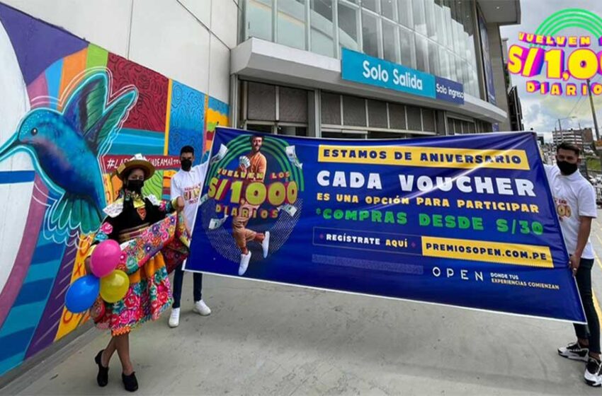  Centro comercial anuncia campaña por aniversario en la que regalará S/. 1000 diarios a nivel nacional