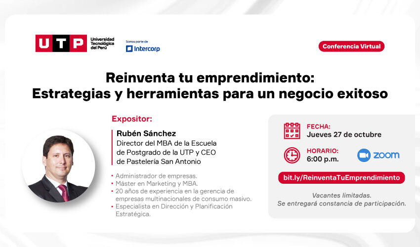  UTP organiza conferencia virtual para emprendedores