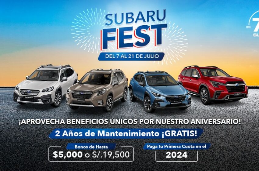  Subaru celebra 70° aniversario con campaña “SUBARU FEST”