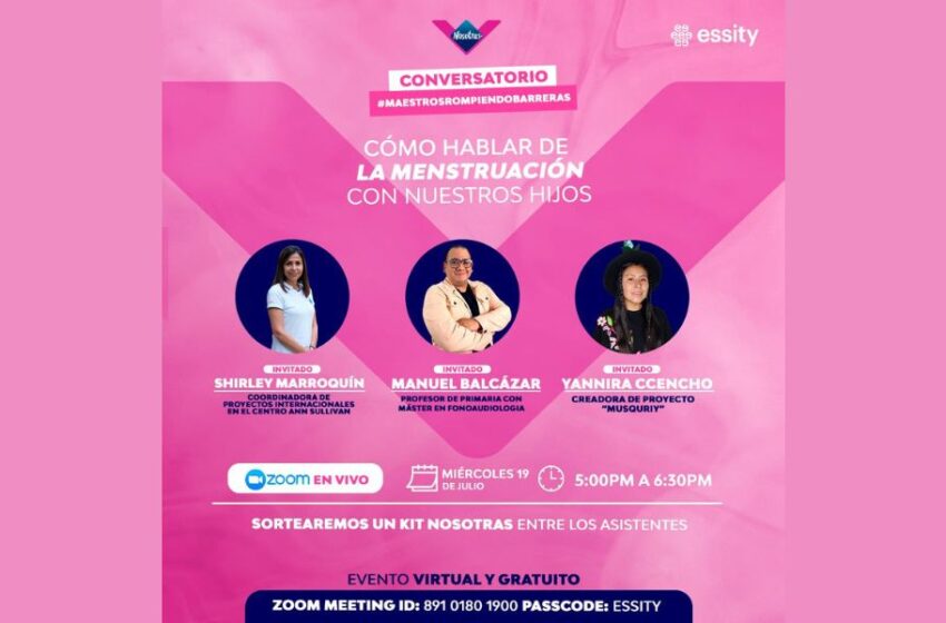  Maestros participarán de conversatorio para hablar abiertamente de la menstruación