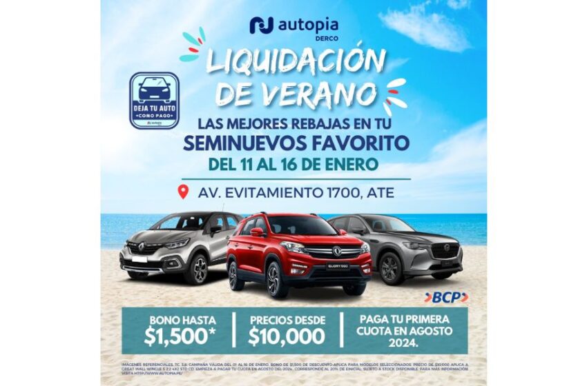  Autopia lanza su primera liquidación relámpago del año de autos seminuevos hasta el 16 de enero