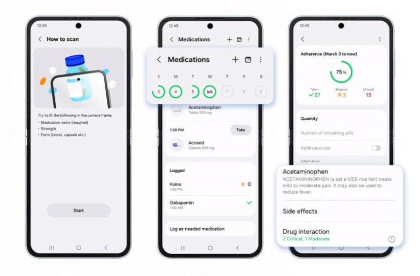  La actualización de la aplicación Samsung Health facilita el acceso a los historiales médicos, gestión de la medicación y seguimiento de los alimentos